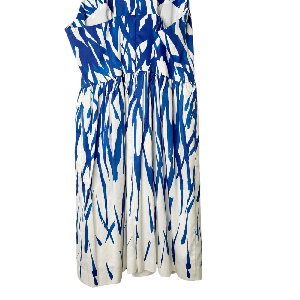 NWT MILLY Isadora A-Line Brushstroke Dress Blue White Size 2 - Picture 9 of 14